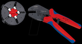 97 33 01 KNIPEX MultiCrimp®with changer magazine and 3 crimping dies