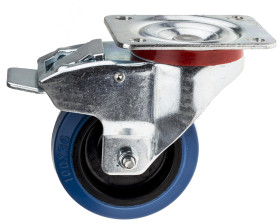 Koło samonastawne średnica kabla 100mm Płyta RS PRO 180kg wysokość całkowita 132mm