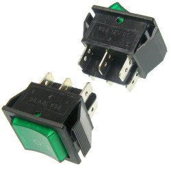 Przełącznik 3poz.ziel.podśw.12V duży ON-OFF-ON kołyskowy
