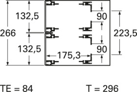 Subrack, with handle, chromated, die-cast aluminum, (L x W x H) 296 x 427 x 266 mm, 245-616-12