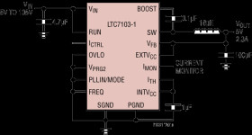 105V, 2.3A Low EMI Synchronous Step-Down Regulator with Fast Current Programming