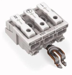 Złączka zasilająca 3-biegunowa ze stopkąmi ze stykiem PE 294-5353 /500szt./