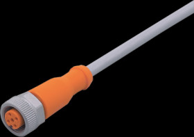 Sensor actuator cable, M12 cable socket, straight, A to open end, 5 pole, 5 m, PUR, gray, 4 A, EVW002