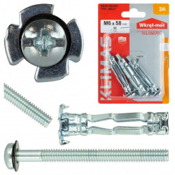 Kołki stalowe typu MOLLY M6x58mm do płyt G-K i wiórowych KLIMAS 3szt