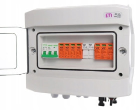 Rozdzielnica PV 1000V DC /AC 1 string B16 fotowoltaika, wyposażona w ogranicznik przepięć ETI-12