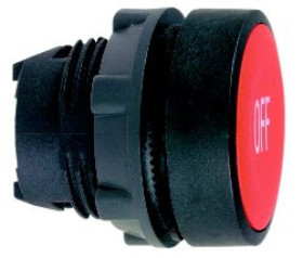 Główka przyc. czerw. kryta O 22, z sam. powr. , OFF ZB5AA435