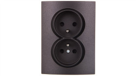 Logi Gniazdo Podwójne Kompletne Ochrona Styków Śrubowy Grafit 16A 250V...