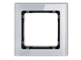 DECO Ramka uniwersalna - efekt szkła (ramka: szara: spód: czarny) szary 15-12-DRS-1 KARLIK