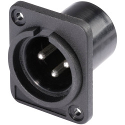 Hicon HI-X3DM-P XLR Connector 3 Pins Black Straight Sleeve Plug 1pc