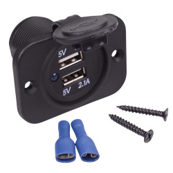 5V Dual Port USB Socket with Front Mounting Panel 3.1A