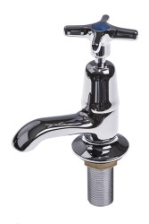 Rozgałęźne, Uchwyt skrętny, Kurek zimnej wody umywalki, Mosiądz, Powlekane chromem, 10 barów