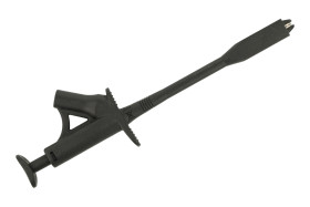 Chwytak pomiarowy; 20.171.2; krokodylkowy; 13mm; czarny; 184mm; wtykany (gniazdo bananowe 4mm); 10A; 1000V; mosiądz niklowany; P