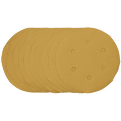 Draper 64282 Gold Sand. Discs-Hook&amp;Loop 150mm 400 Grit 6 Dust Extract Holes 10Pc