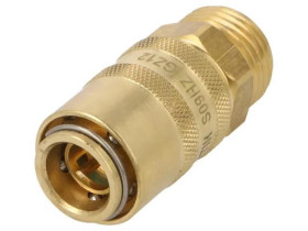 S09HZ-GZ12 Szybkozłącze prosta,z zaworem max.15bar mosiądz D1: 23mm