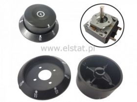 Gałka fi=58mm / oś=6mm czarna H=23mm; 0-60min