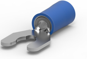 Insulated forked cable lug, 1.25-2.0 mm², AWG 16 to 14, blue, 52937