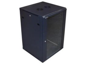 Szafa 19cali wisząca ZETA 18U 600x600 RAL9004 szkło d