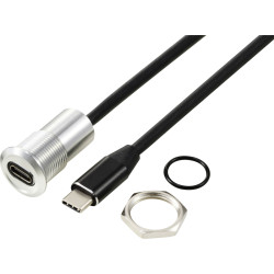 TRU COMPONENTS TC-13376324 Socket/Plug Silver USB-C 3.1 Cable 1m