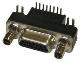 Złącze D-Sub 15-pinowe Męski Kąt prosty Przepust raster 1.27mm Złoto