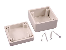 Obudowa ABS szerokość zew. 56 mm długość zew. 56 mm wys. zew. 40 mm Hammond IP54 Szary