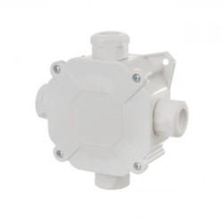 Puszka natynkowa hermetyczna 75x75x33mm (4xPG16) z zaciskami 5x4mm2 IP67 szara 0298-00