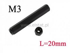 KDI6M3X20 tulejka dystansowa czarna 110stC