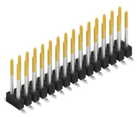 Pin header, 30 pole, pitch 2.54 mm, angled, black, 10049924