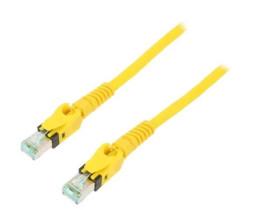 Patch cord S/FTP 6a linka Cu PUR żółty 5m 27AWG Żyły: 8 09488484745050