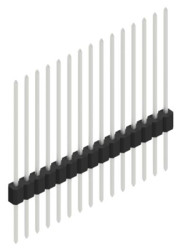 Pin header, 15 pole, pitch 1.27 mm, straight, black, 10059582