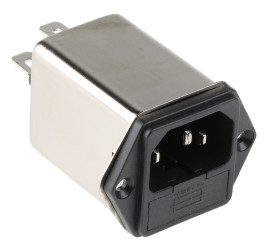 Filtr wejściowy złącza IEC2 6A IEC/EN 60939 Schaffner Montaż na panelu 5 x 20mm