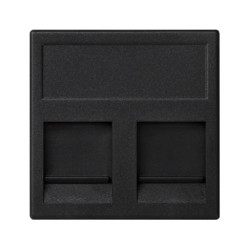 Simon Connect Płytka K45, 2x RJ z osłoną IBM czarny KB87/14 /20szt./