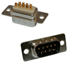 Złącze D-Sub 9-pinowe Męski Kątowe Montaż na kablu raster 2.769mm Złoto