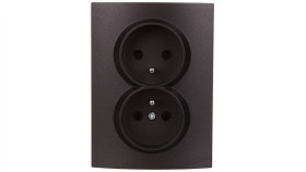 Logi Gniazdo Podwójne Kompletne Śrubowy Grafit 16A 250V 021261141 25271