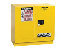 Szafa na materiały łatwopalne wysokość 889mm szerokość 889mm 2 -drzwiowa Stal Żółty, zamykana