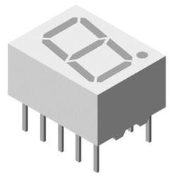 Wyświetlacz diodowy LED 7-segmentowy ze wspólną katodą 6,8 mcd RH DP, Zielony 10mm Vishay 575 nm