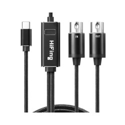 Adapter konwerter USB-C MIDI + HiFING interfejs kabel TYPE-C MIDI + USB