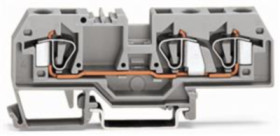 3-wire feed-through terminal, spring-clamp connection, 0.2-6.0 mm², 1 pole, 41 A, 8 kV, orange, 282-682