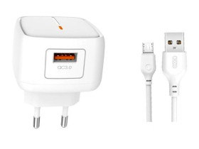 Ładowarka USB 18W Quick Charge 3.0, kabel mikro USB; XO-L59