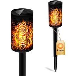 Lampa Solarna Ogrodowa LED Wbijana Pochodnia 39cm IP44 Czujnik Zmierzchu