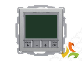 BERKER Q.1/Q.3/Q.7 Cyfrowy regulator temperatury ze sterownikiem czasowym i stykiem zwiernym aluminium aksamit lakierowany 20446