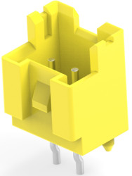 Pin header, 2 pole, pitch 2.5 mm, straight, yellow, 6-2338245-2