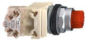 Przycisk podśw. czerw. O 30, wystający z sam. powr., 24V, 1OC 9001K2L35LRRH13