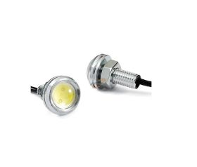 LED 1W 23mm 12V BZ ZARÓWKA W OBUDOWIE SREBRNEJ