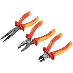 Faithfull FAIPLVDESET VDE Pliers Set With Pouch, 3 Piece