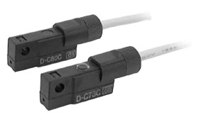 Pneumatyczny czujnik położenia Przelotka, Przewód zaciskowy, Zacisk DIN SMC 200V Wskaźnik LED IP67