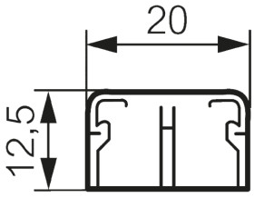 Koryto kablowe szerokość 12,5 mm głębokość 20mm typ Koryto mini Legrand Tworzywo sztuczne Zamknięty Biały