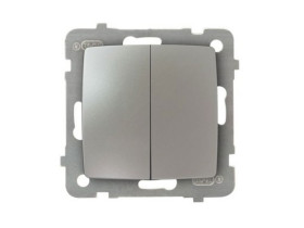 KARO Wyłącznik podwójny IP-20 zaciski gwintowe srebrny perłowy ŁP-17S/m/43 OSPEL