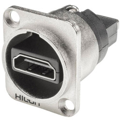 Hicon HI-HDHD-FFDN HDMI Connector Sleeve Socket 19 Pins Silver 1 pc