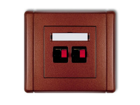 FLEXI Gniazdo głośnikowe podwójne brązowy metalik 9FGG-2 KARLIK