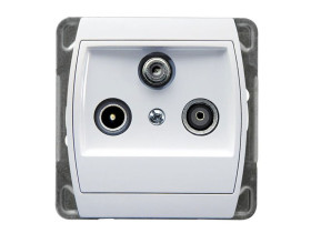 GAZELA Gniazdo antenowe RTV-SAT przelotowe biały GPA-JSP/m/00 OSPEL